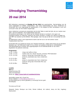 Uitnodiging Themamiddag 20 mei 2014
