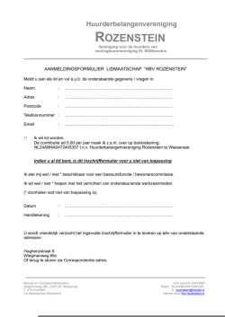 Inschrijfformulier &euro; 4,00 - HBV