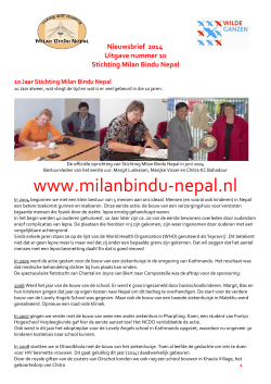 Jaarverslag 2012 Stichting Milan Bindu