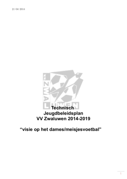 Technisch Jeugdbeleidsplan VV Zwaluwen 2014