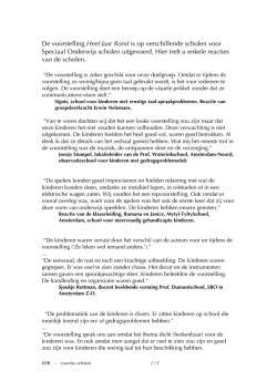 De voorstelling Heel Jaar Rond is op verschillende scholen voor