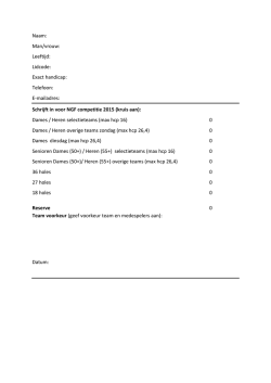 Schrijft in voor NGF competitie 2015 (kruis aan)