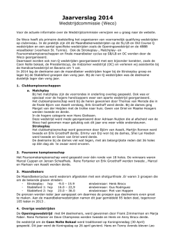 Download hier het Jaarverslag 2014 van de Weco