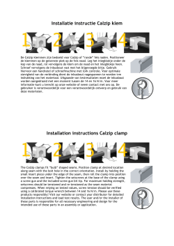 Installatie instructie Calzip klem Installation instructions Calzip clamp
