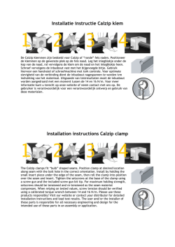 Installatie instructie Calzip klem Installation instructions Calzip clamp