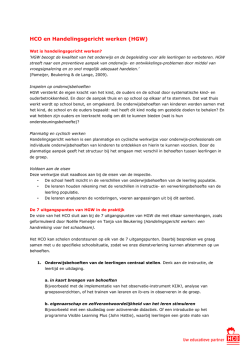 HCO en Handelingsgericht werken (HGW)