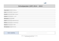 Schooljaarplan (SJP) 2014 – 2015