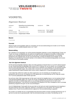 VOORSTEL Algemeen Bestuur - Veiligheidsregio Twente