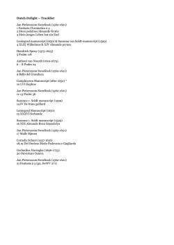 Dutch Delight &ndash; Tracklist Jan Pieterszoon