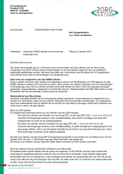 informeren AWBZ-cli&euml;nten over hervorming