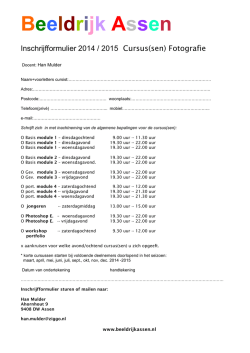 Inschrijfformulier 2014-2015