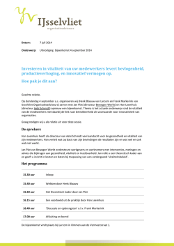 Investeren in vitaliteit van uw medewerkers levert