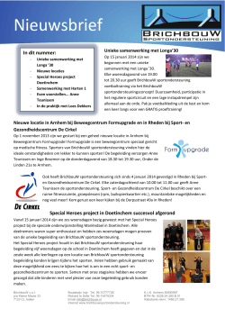 Nieuwsbrief - BrichbouW Sportondersteuning
