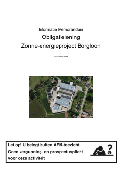 Obligatielening Zonne-energieproject Borgloon