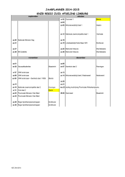 jaarplanner 2014-2015 knzb regio zuid afdeling limburg