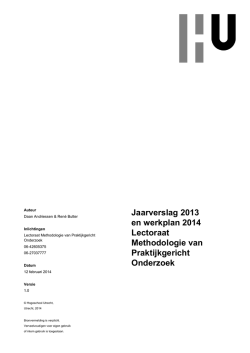 Jaarverslag 2013 en werkplan 2014 - Onderzoek