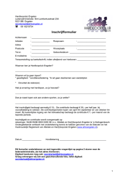 Inschrijfformulier - loopclub Engelen