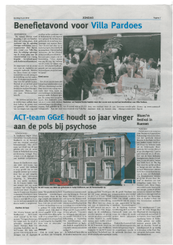 ACT-team GGzE houdt 10 jaar vinger aan de pols bij psychose
