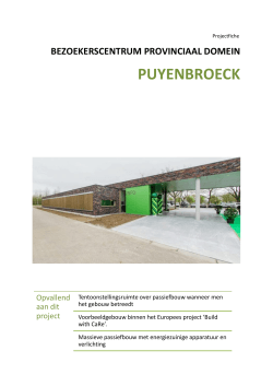 Projectfiche bezoekerscentrum Puyenbroeck
