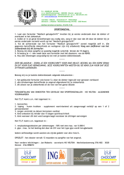 SPORTONGEVAL 1. Laat een formulier &ldquo;Medisch
