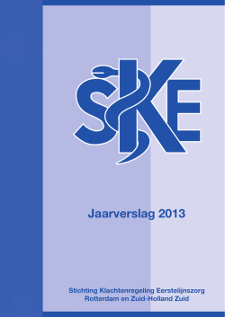 Jaarverslag SKE 2013 - Stichting Klachtenregeling Eerstelijnszorg