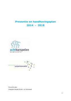 Preventie en handhavingsplan 2014 - 2018