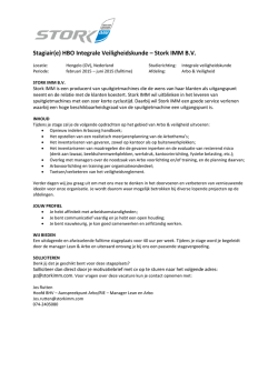 Stagiair(e) HBO Integrale Veiligheidskunde &ndash; Stork IMM B.V.