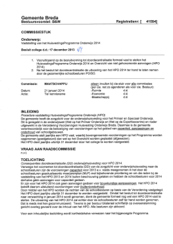 Vaststelling van het HuisvestingsProgramma