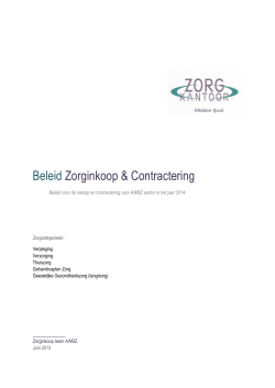 Beleid Zorginkoop en contractering AWBZ 2014 (pdf)