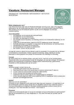 Instock Amsterdam zoekt Restaurant Manager
