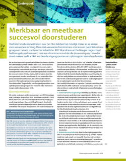 Merkbaar en meetbaar succesvol doorstuderen
