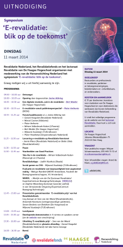 Uitnodiging symposium E-revalidatie – 11 maart 2014