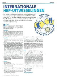 INTERNATIONALE HEP-UITWISSELINGEN