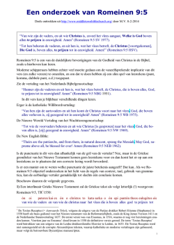 Een onderzoek van Romeinen 9:5