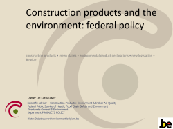 Construction products and the environment: federal policy