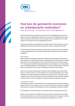 Hoe kan de gemeente economie en arbeidsmarkt verbinden?