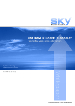 Download hier het gratis E-book Hoe kom ik hoger in Google?