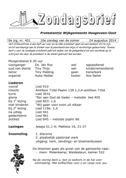 Protestantse Wijkgemeente Hoogeveen 8e jrg, nr. 401