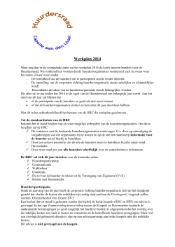 Werkplan 2014 - huurdersraad Capelle aan den IJssel