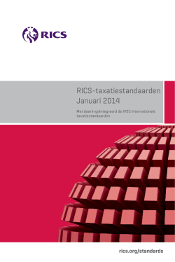 RICS-taxatiestandaarden Januari 2014