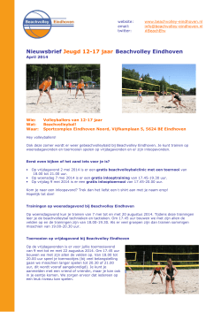 Nieuwsbrief Jeugd 12-17 jaar Beachvolley Eindhoven