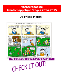 Vacatureboekje 2014-2015 Friese Meren