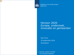 Horizon 2020 Europa, onderzoek, innovatie en gemeenten