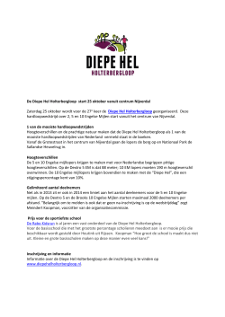Persbericht Diepe Hel Holterbergloop 2014 start zaterdag 25