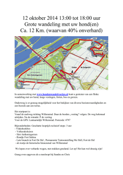 12 oktober 2014 13:00 tot 18:00 uur