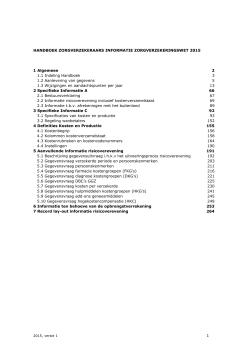 Handboek zorgverzekeraars informatie Zorgverzekeringswet 2015