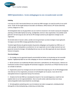 HRM Opinieleiders: Grote uitdagingen in een