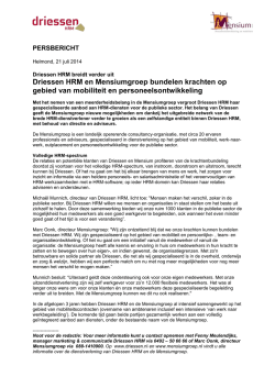 Driessen HRM en Mensiumgroep bundelen krachten op gebied van