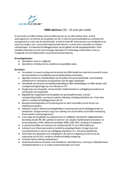HRM-adviseur (20 &ndash; 24 uren per week)