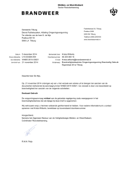 Sector Risicobeheersing Gemeente Tilburg Dienst Publiekszaken